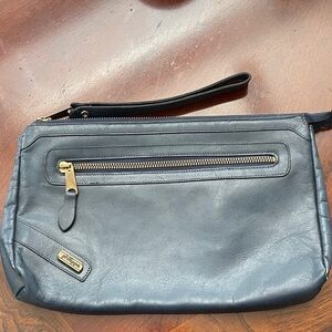 Vintage Philippe dark blue leather handbag with strap